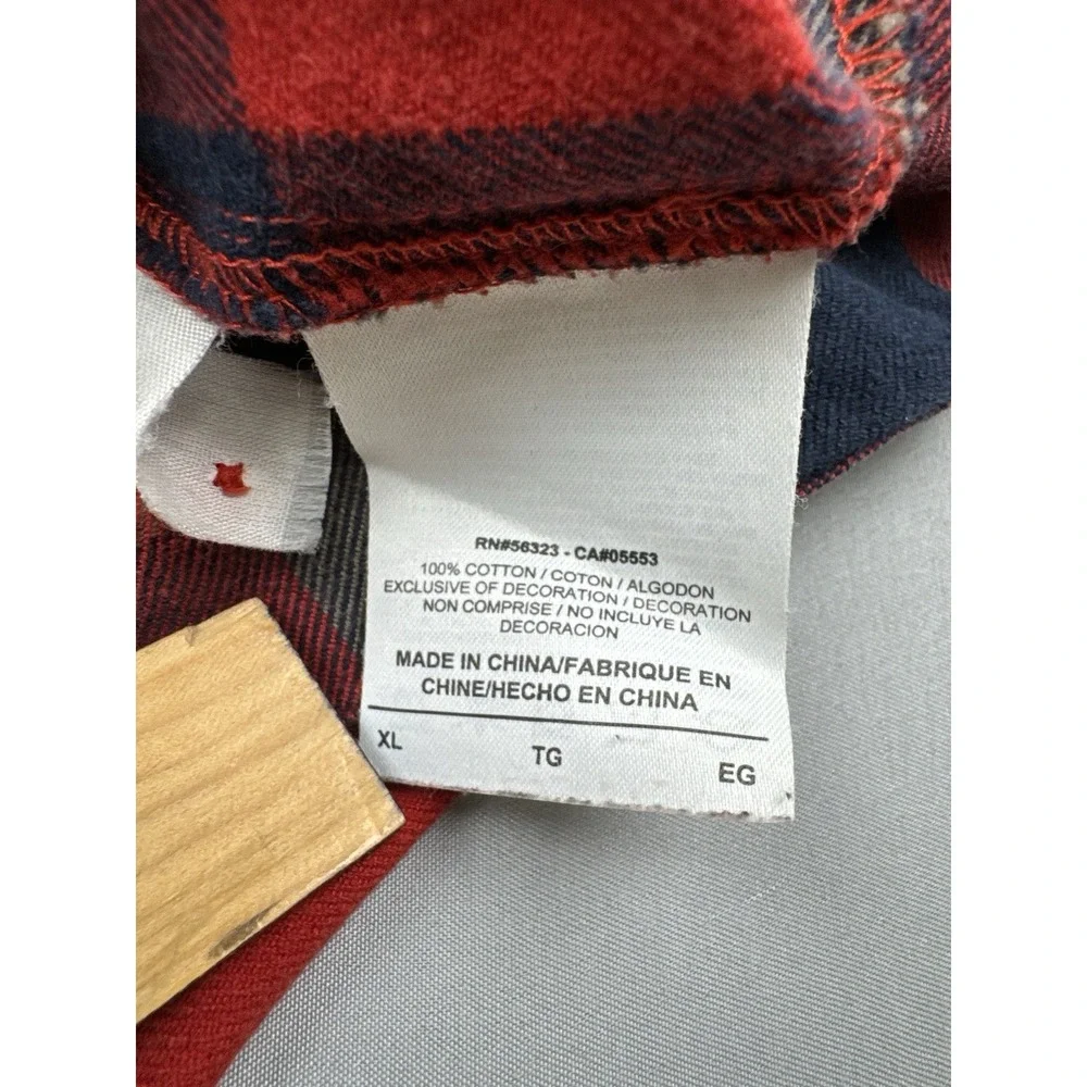 Nike 6.0 Plaid Flannel Button Up Shirt Red Navy Skateboarding Size XL
